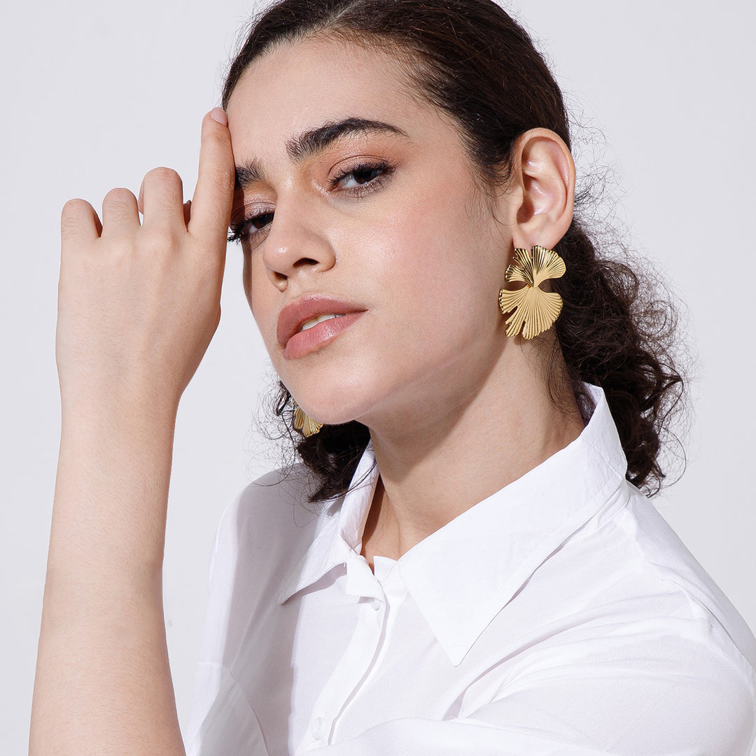 Golden Foliage Earrings