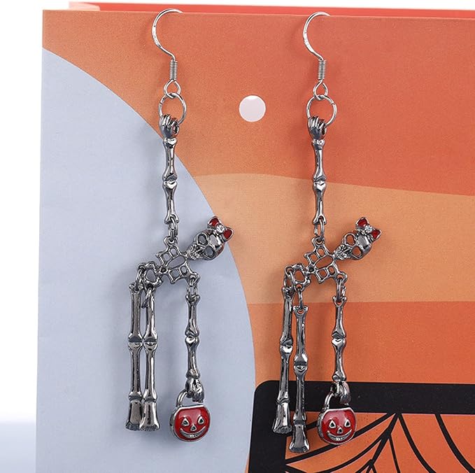 Pumpkin & Bones Earrings - Salty Accessories