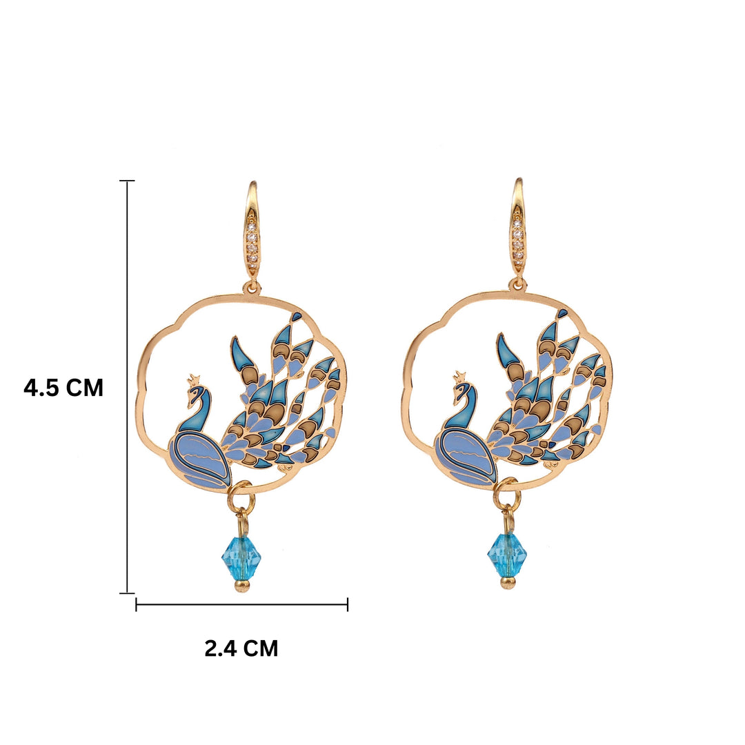 Majestic Peacock Plume Earrings