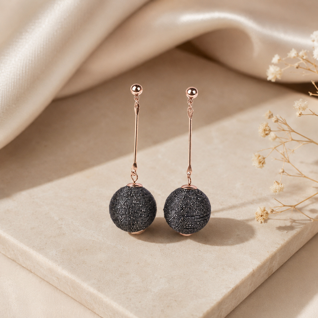 Glam Black Drops Earrings