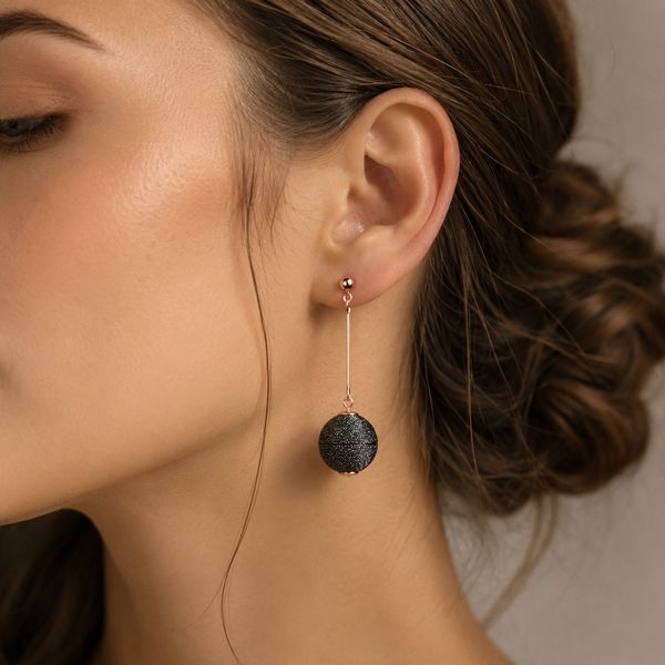 Glam Black Drops Earrings