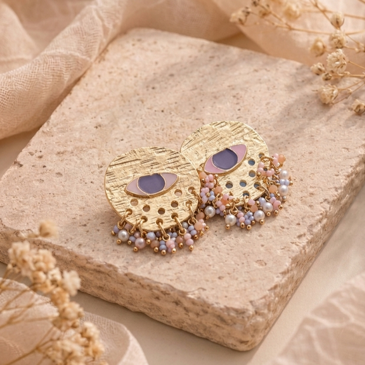 Mystic Veil Golden Earrings