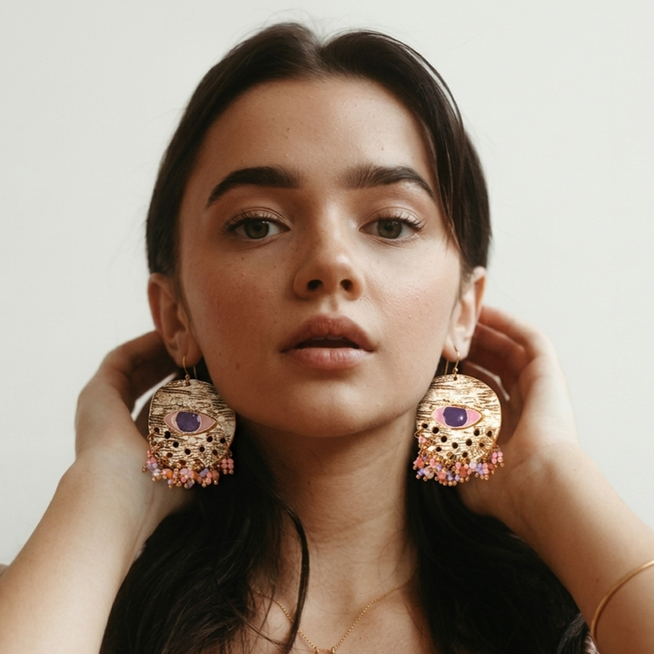 Mystic Veil Golden Earrings