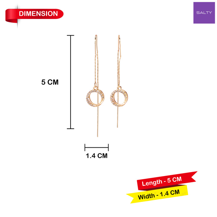 Zirconia Hollow Glam Threader Earrings