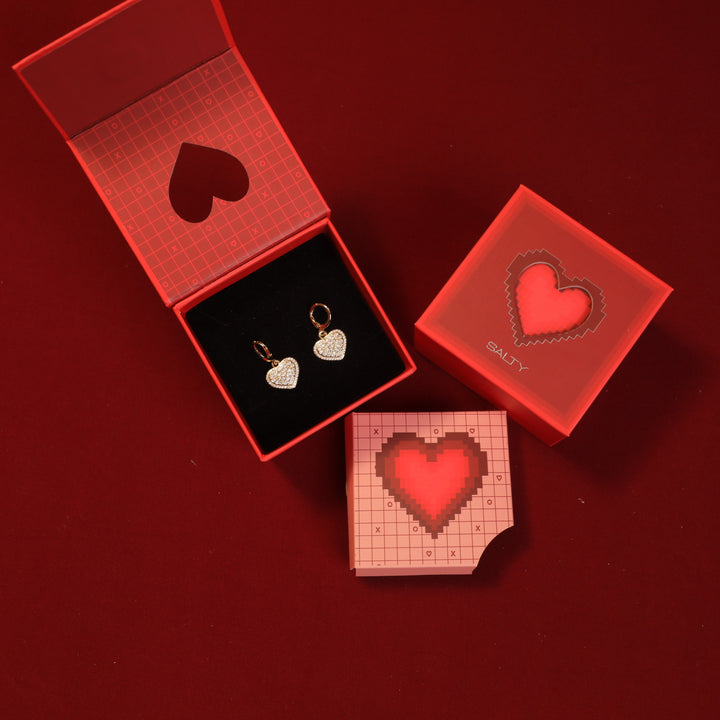 Loving Touch Heart Earrings With Valentine Box