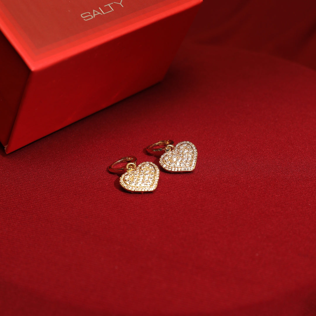 Loving Touch Heart Earrings With Valentine Box
