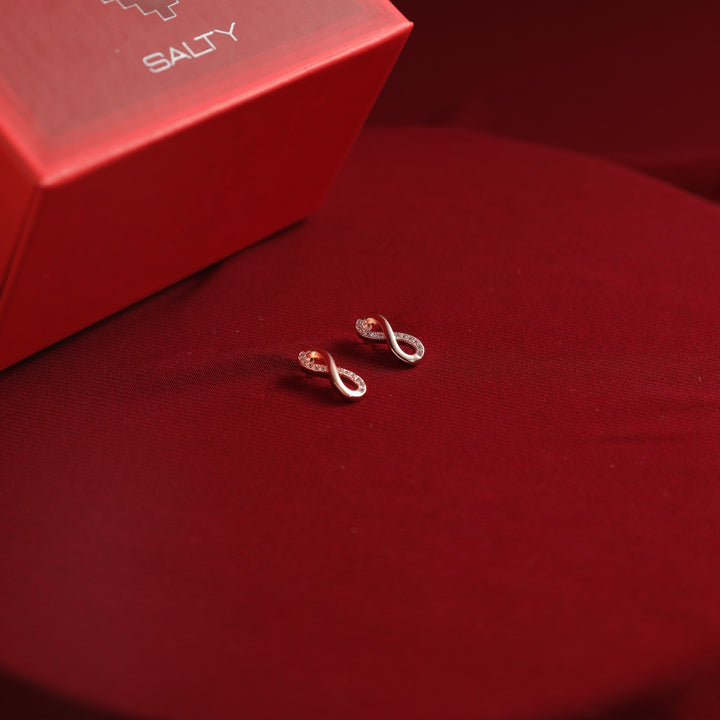 Limitless Infinity Twist White Earrings With Valentine Box - Salty Accessories