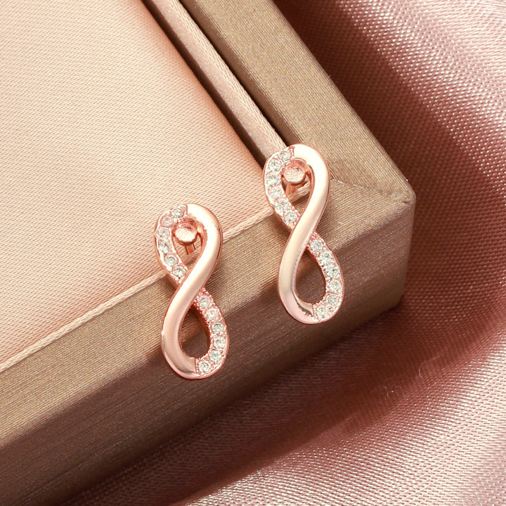 Limitless Infinity Twist White Earrings