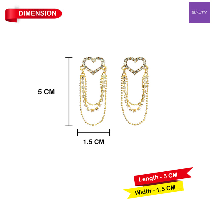 Elegant Heart Chain Earrings