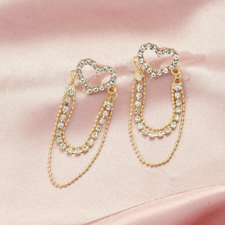 Elegant Heart Chain Earrings