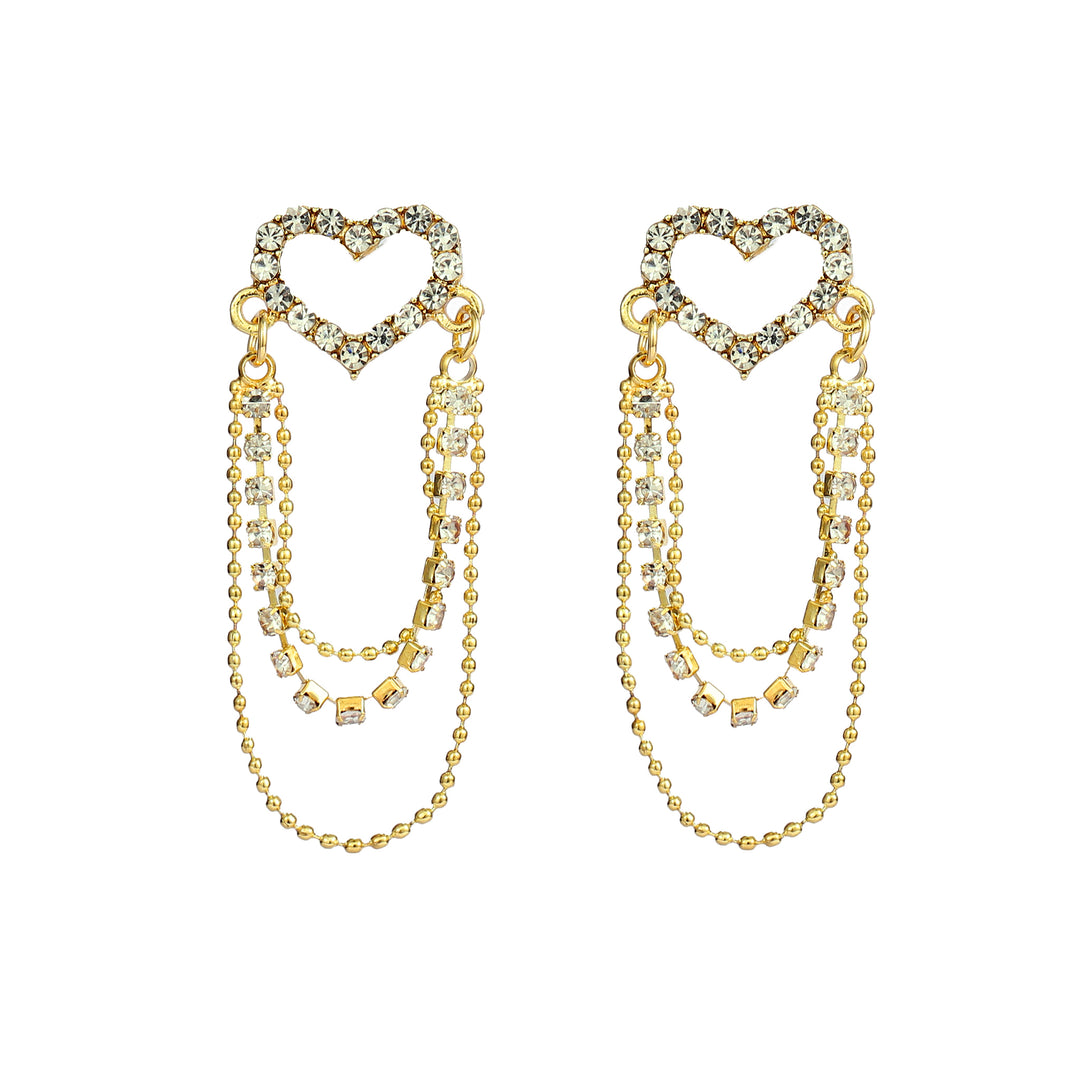 Elegant Heart Chain Earrings