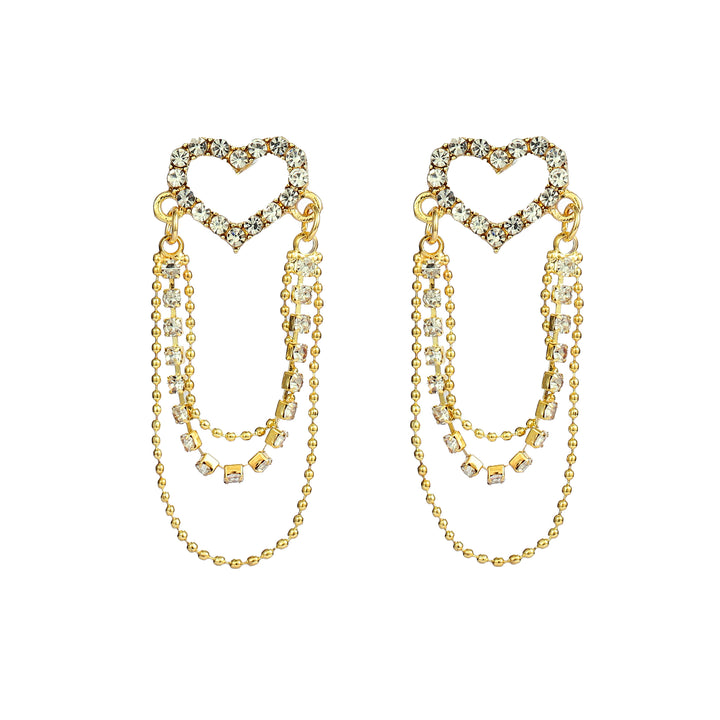 Elegant Heart Chain Earrings