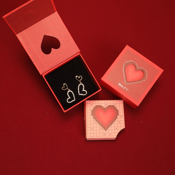 Charming Heart Earrings With Valentine Box
