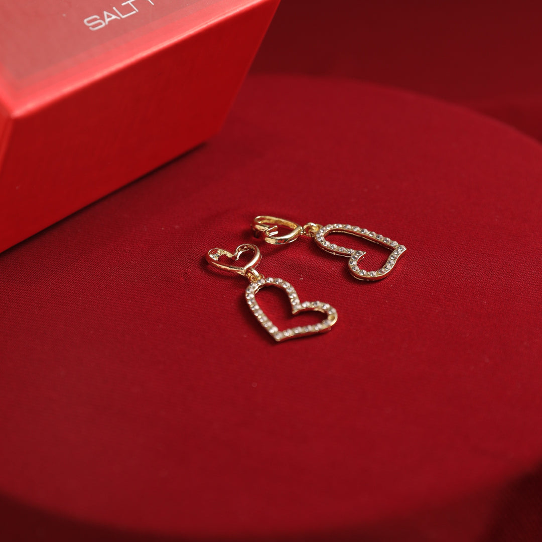 Charming Heart Earrings With Valentine Box