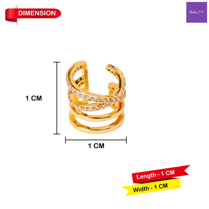 Nova Golden Cuff Earrings