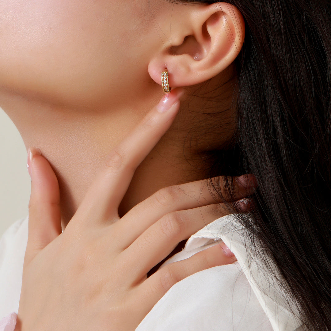 shining line of stones Earring