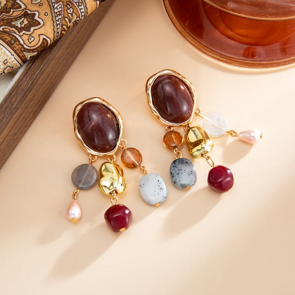 Berry Chaotic Charm Drop Earrings