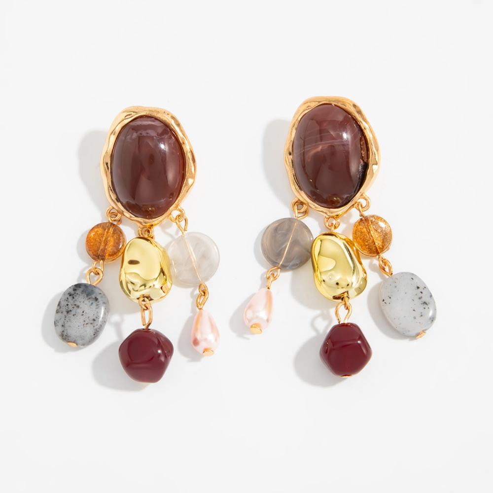 Berry Chaotic Charm Drop Earrings