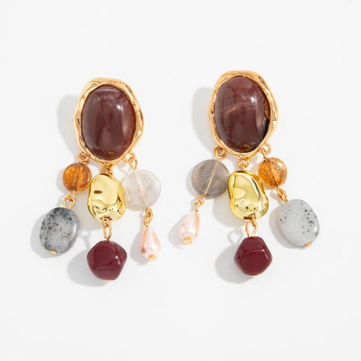 Berry Chaotic Charm Drop Earrings