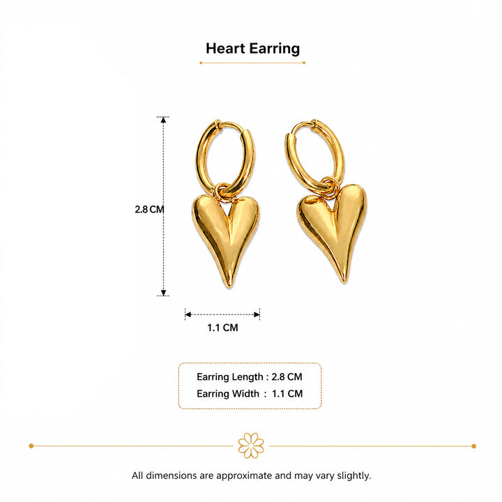Golden Heart Hoop Earrings