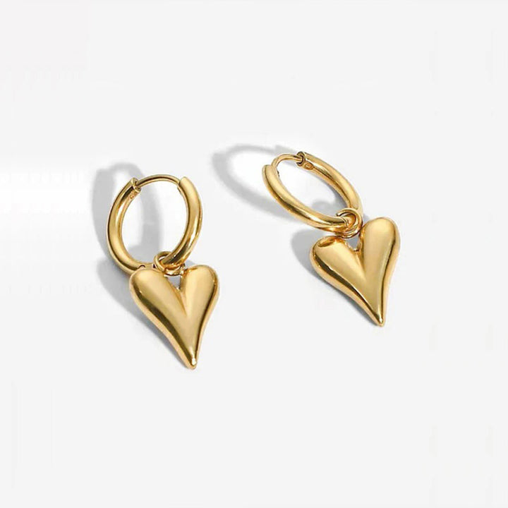 Golden Heart Hoop Earrings
