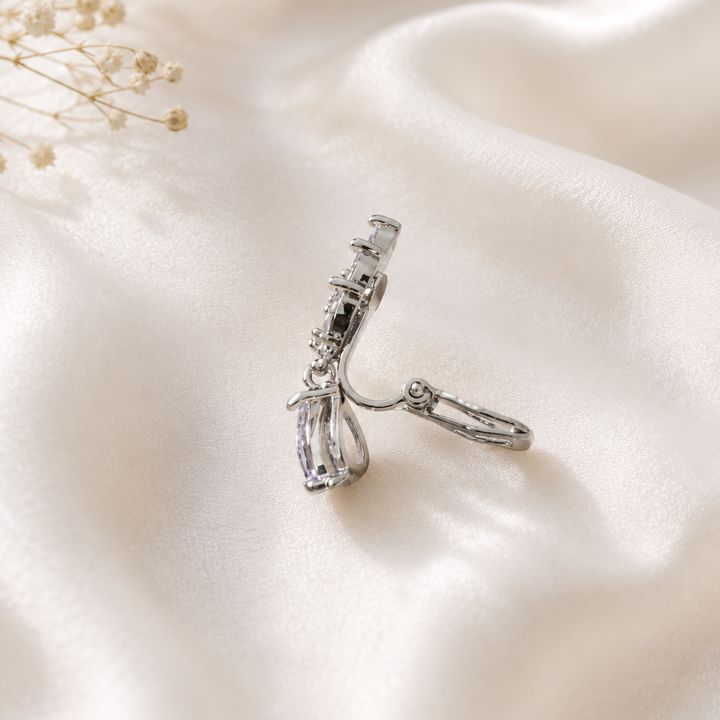 Dewdrop Clip-on Leaf Earrings