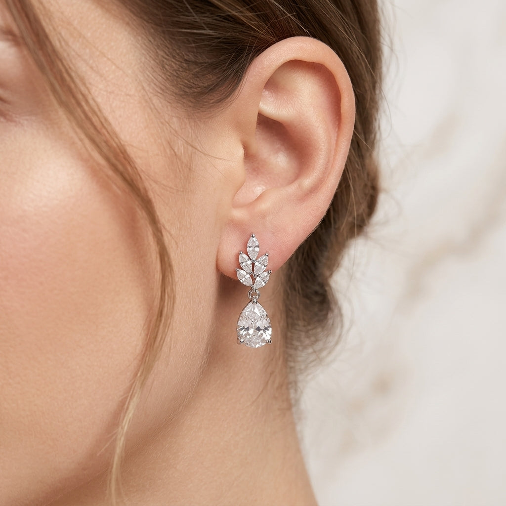 Dewdrop Leaf Earrings