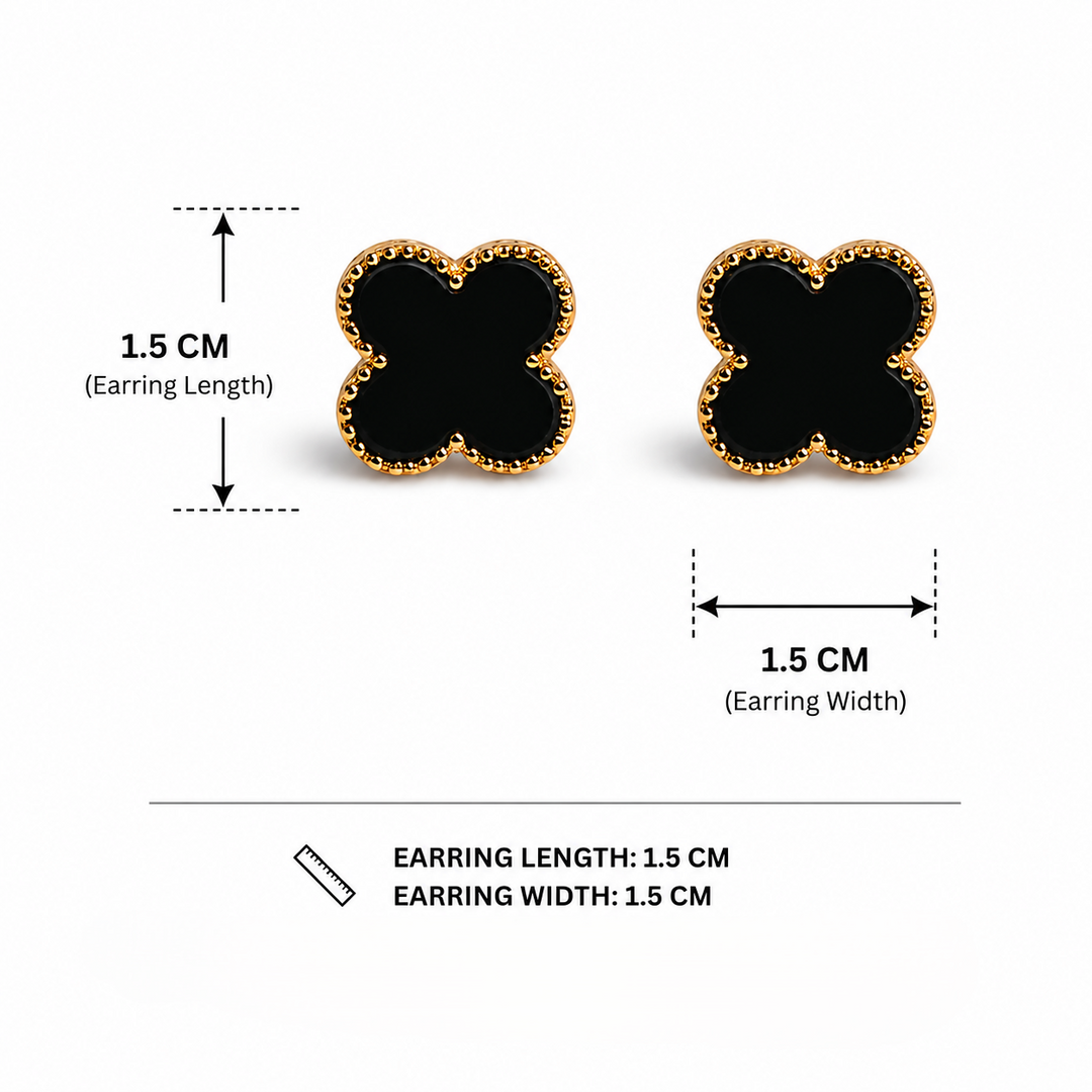Noir Clover Bloom Studs