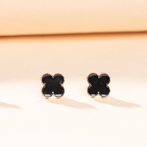 Noir Clover Bloom Studs | Salty