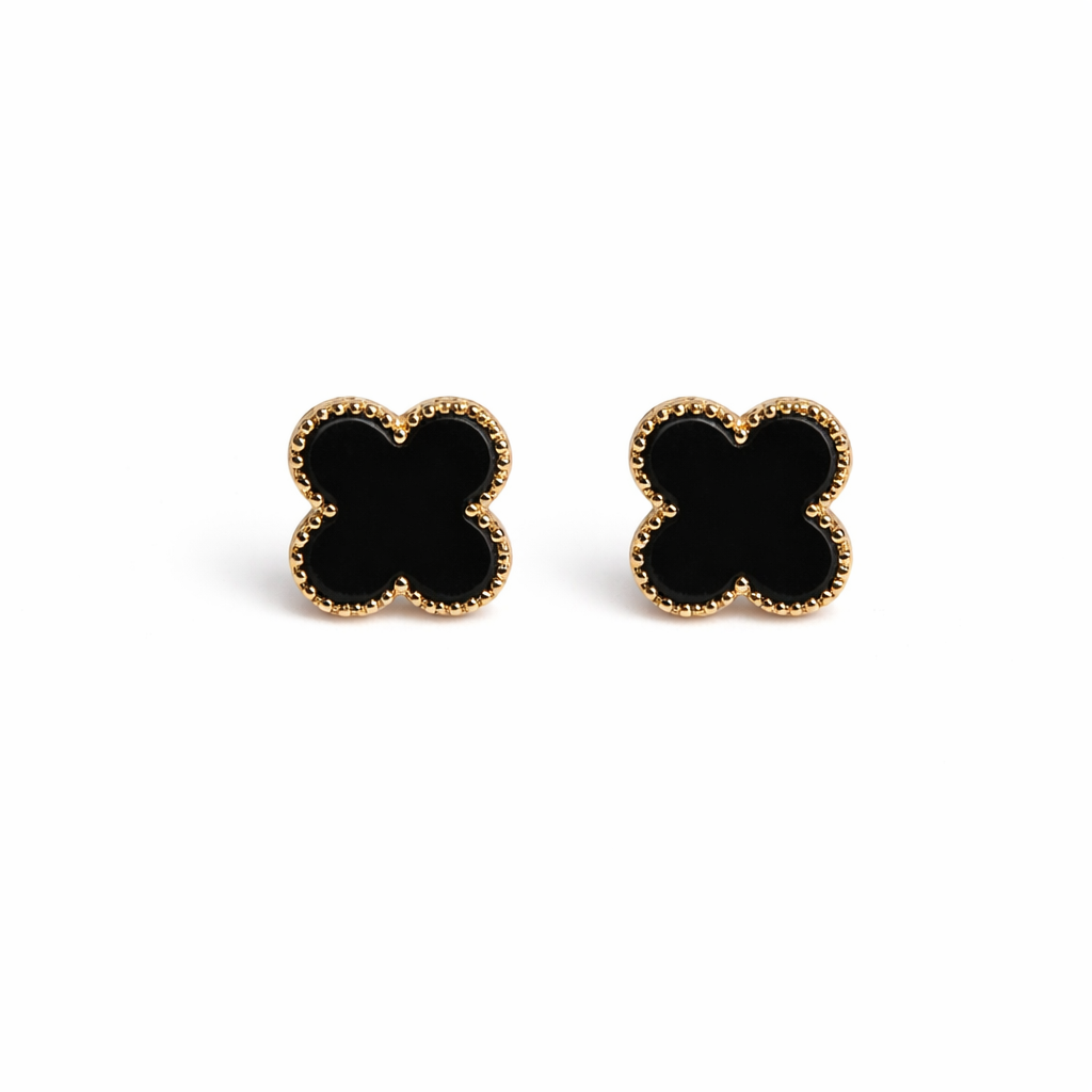 Noir Clover Bloom Studs | Salty