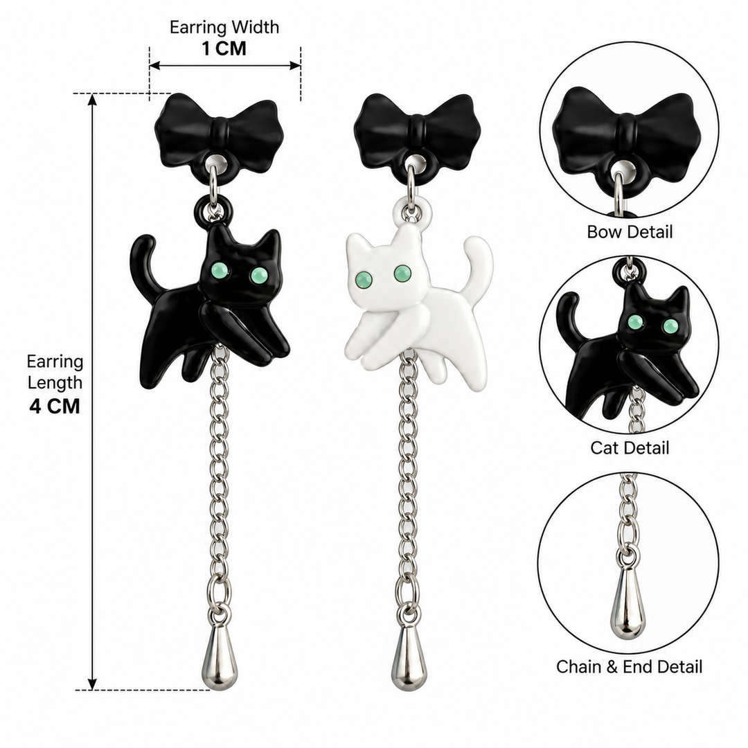Mismatched Boo With Mew Drop Earrings