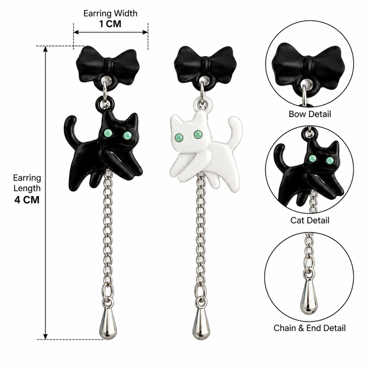 Mismatched Boo With Mew Drop Earrings