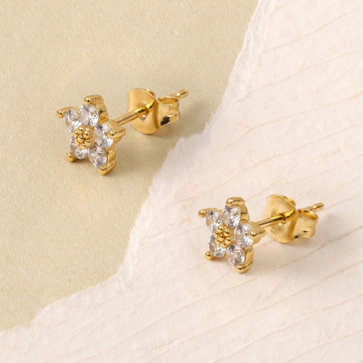 Celestial Bloom Crystal Stud Earrings
