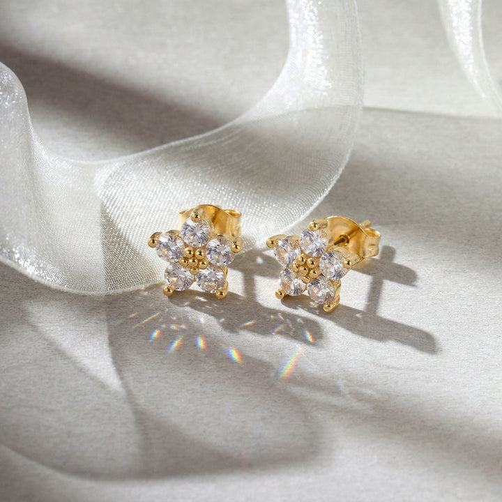 Celestial Bloom Crystal Stud Earrings