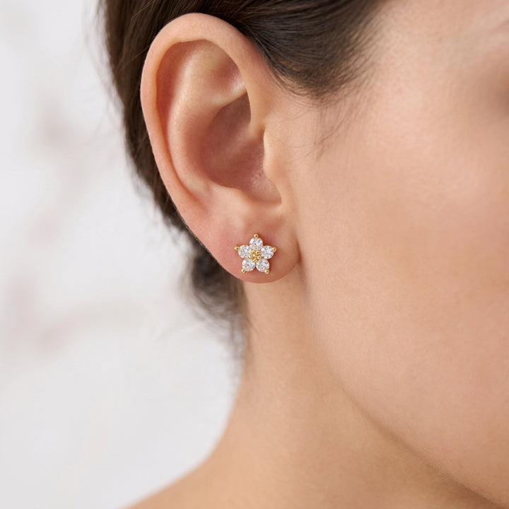 Celestial Bloom Crystal Stud Earrings
