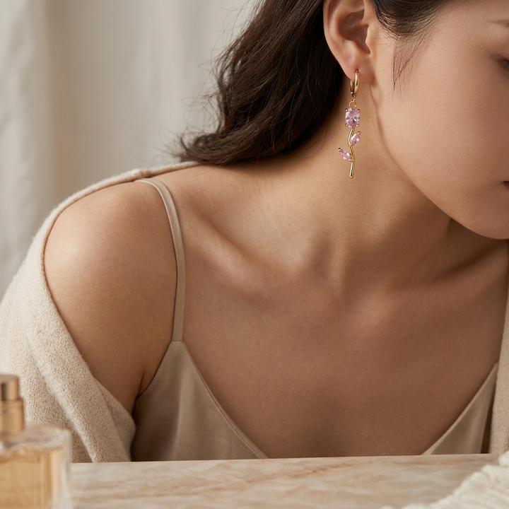 Tulip Velisse Earrings - Pink