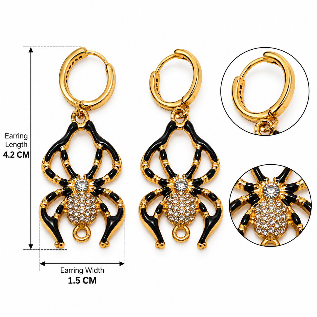 Web of Secrets Spider Huggie Earrings