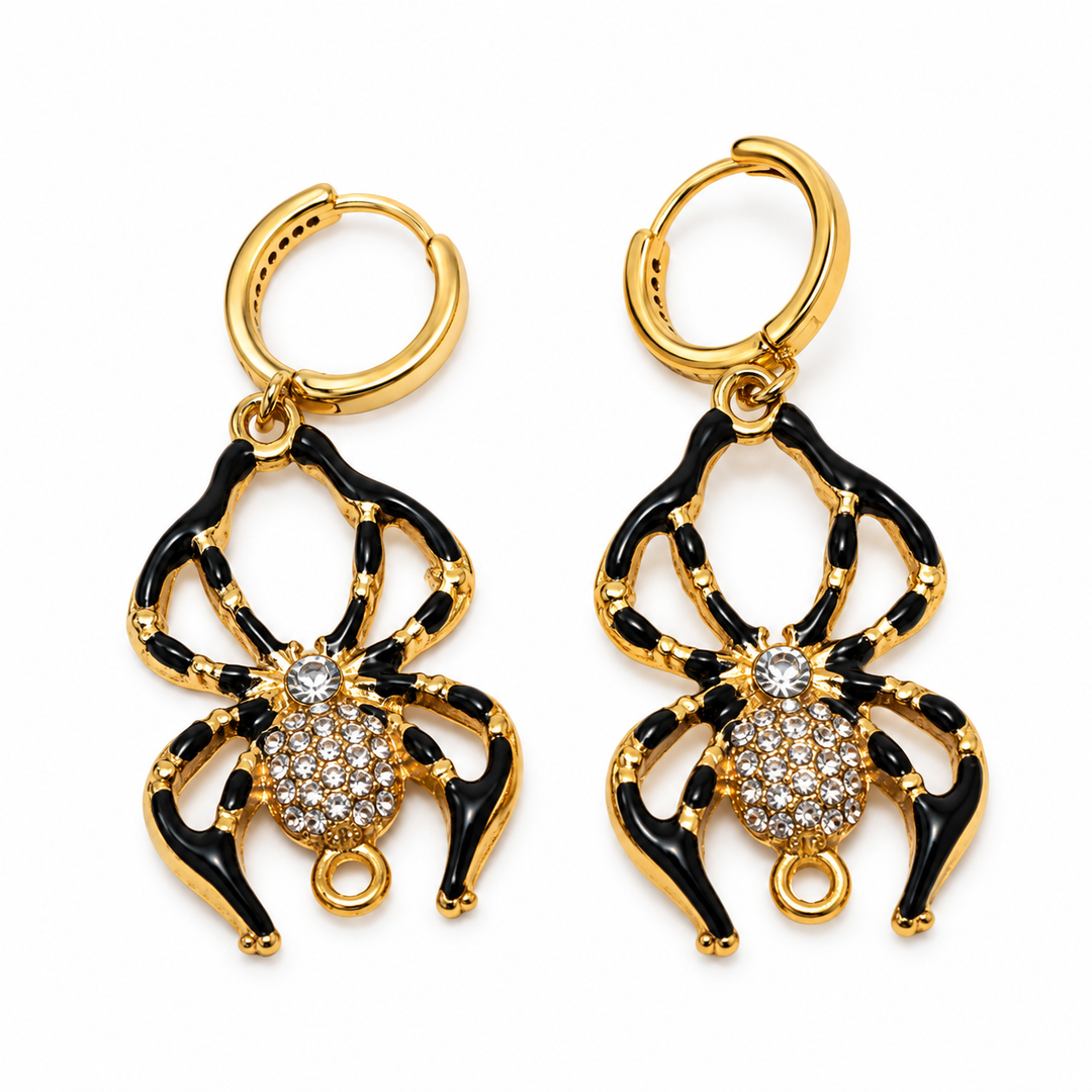 Web of Secrets Spider Huggie Earrings