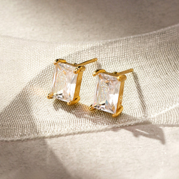 Crystal Edge Stud Earrings