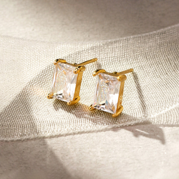 Crystal Edge Stud Earrings