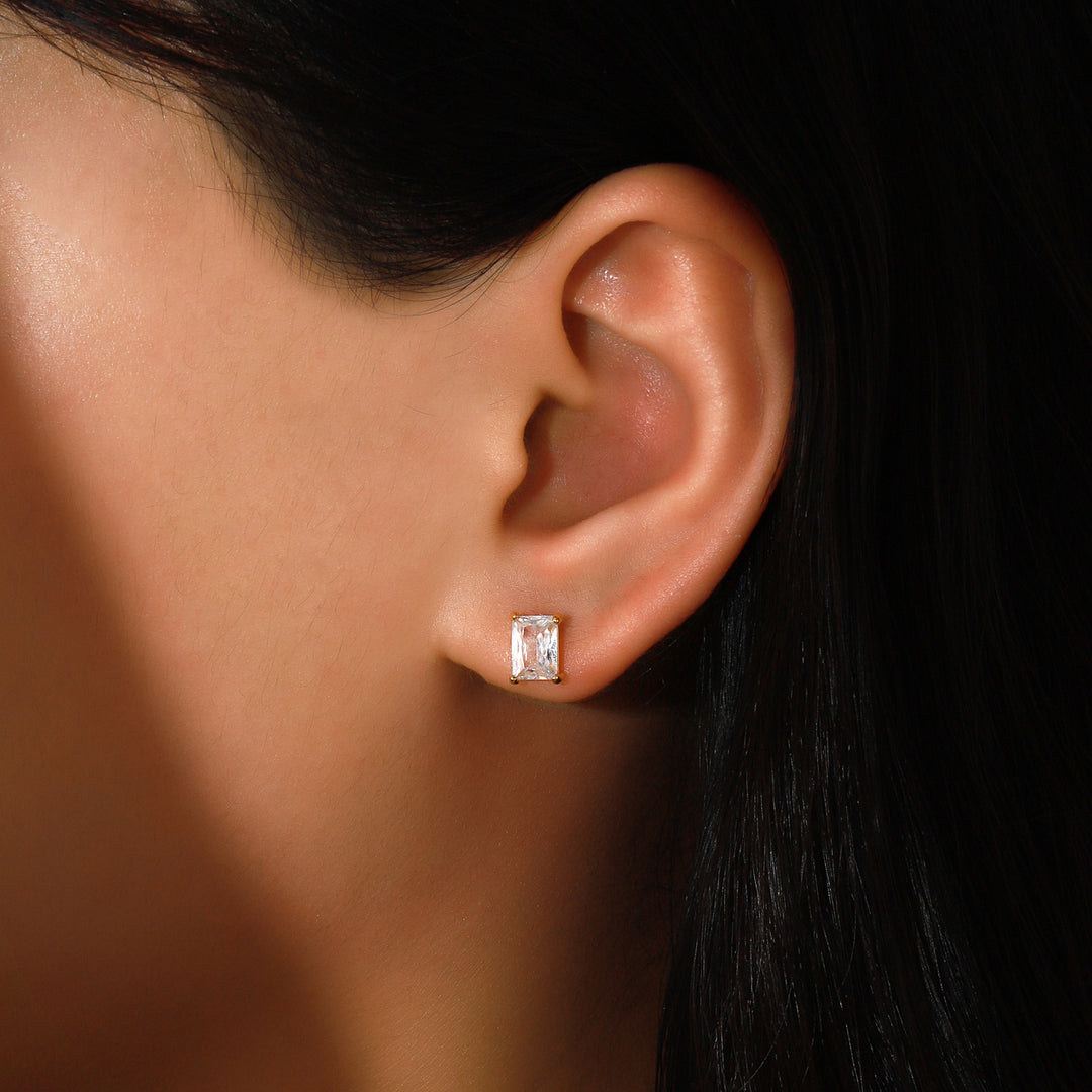 Crystal Edge Stud Earrings