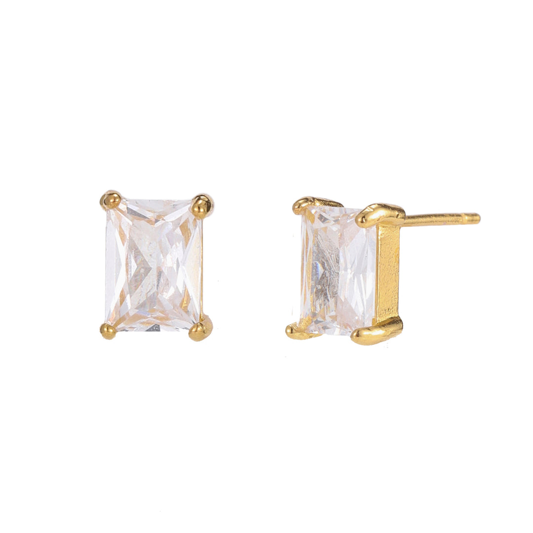 Crystal Edge Stud Earrings