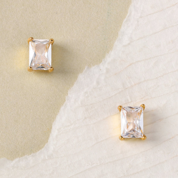 Crystal Edge Stud Earrings