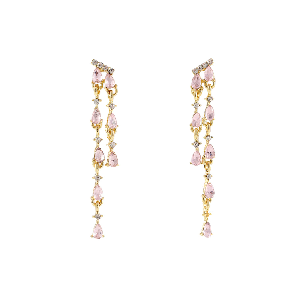 Blush Cascade Crystal Drop Earrings