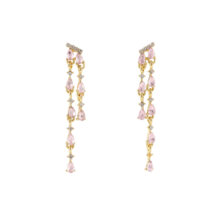 Blush Cascade Crystal Drop Earrings