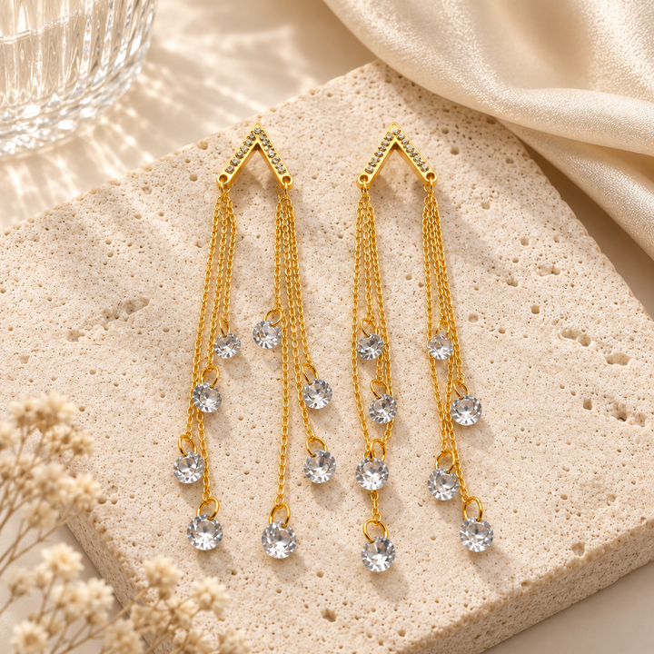 Celestial Drop Tassel Earrings