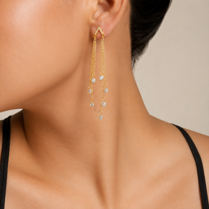 Celestial Drop Tassel Earrings