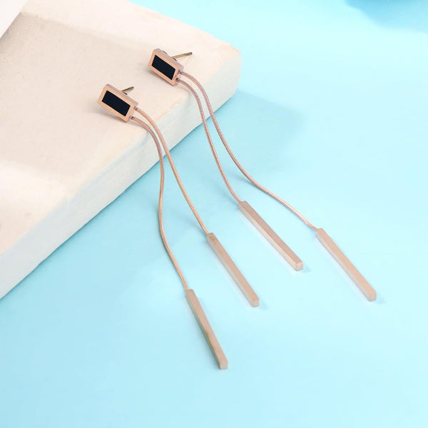 Noir Drip Bar Drop Earrings