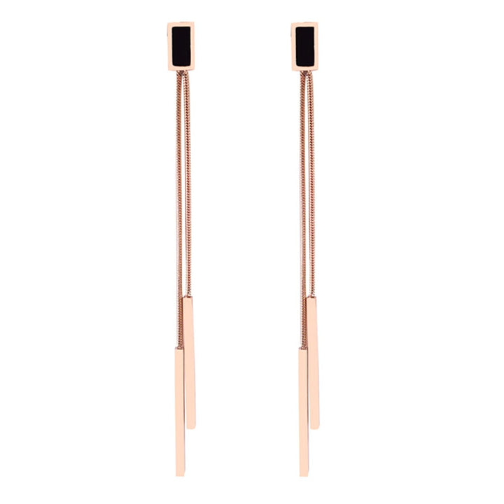 Noir Drip Bar Drop Earrings