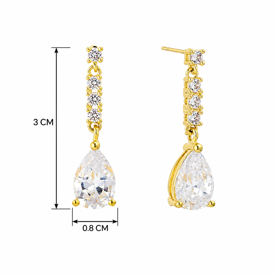 Pear Drop Crystal Dangle Earrings